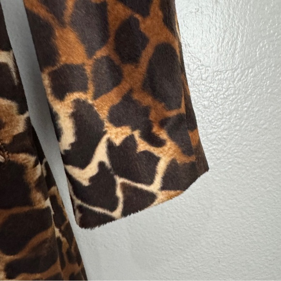 Jules Allen Giraffe Print Coat Vintage Y2K Womens Size Medium - Picture 2 of 10